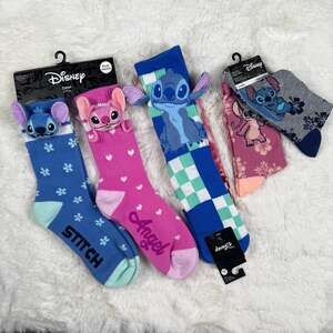 Disney Lilo & Stitch & Angel Crew Socks Bundle